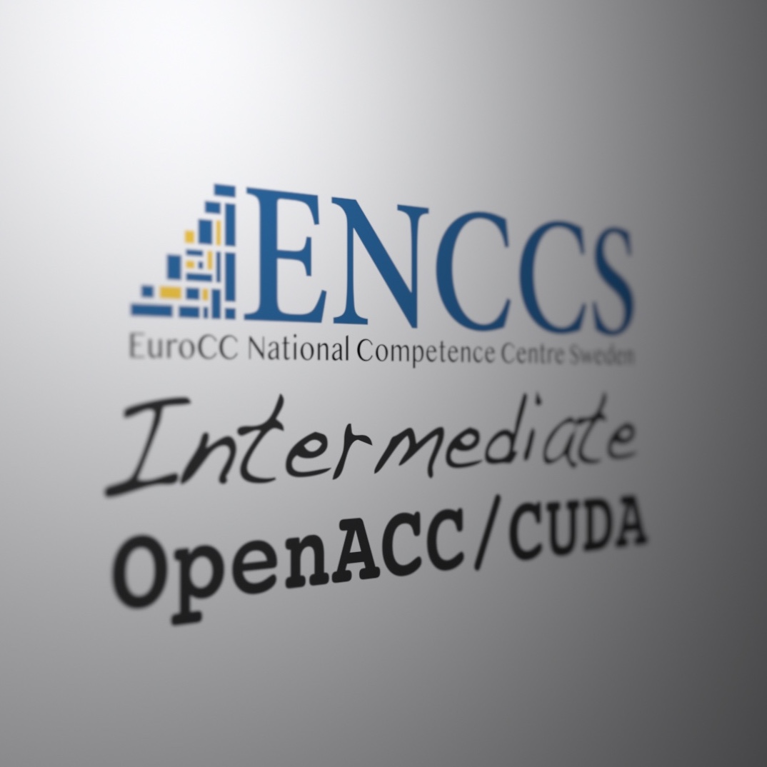 ENCCS logo followed by the text "Intermediate OpenACC/CUDA"