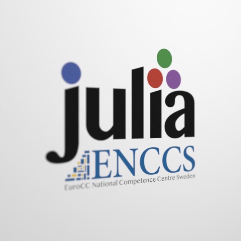 Julia logo and ENCCS logo