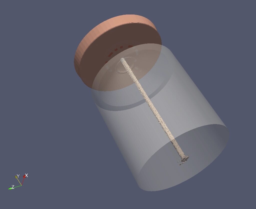 an overview of a liquid metal jet running in a vacuum chamber, revealed by detailed simulations  